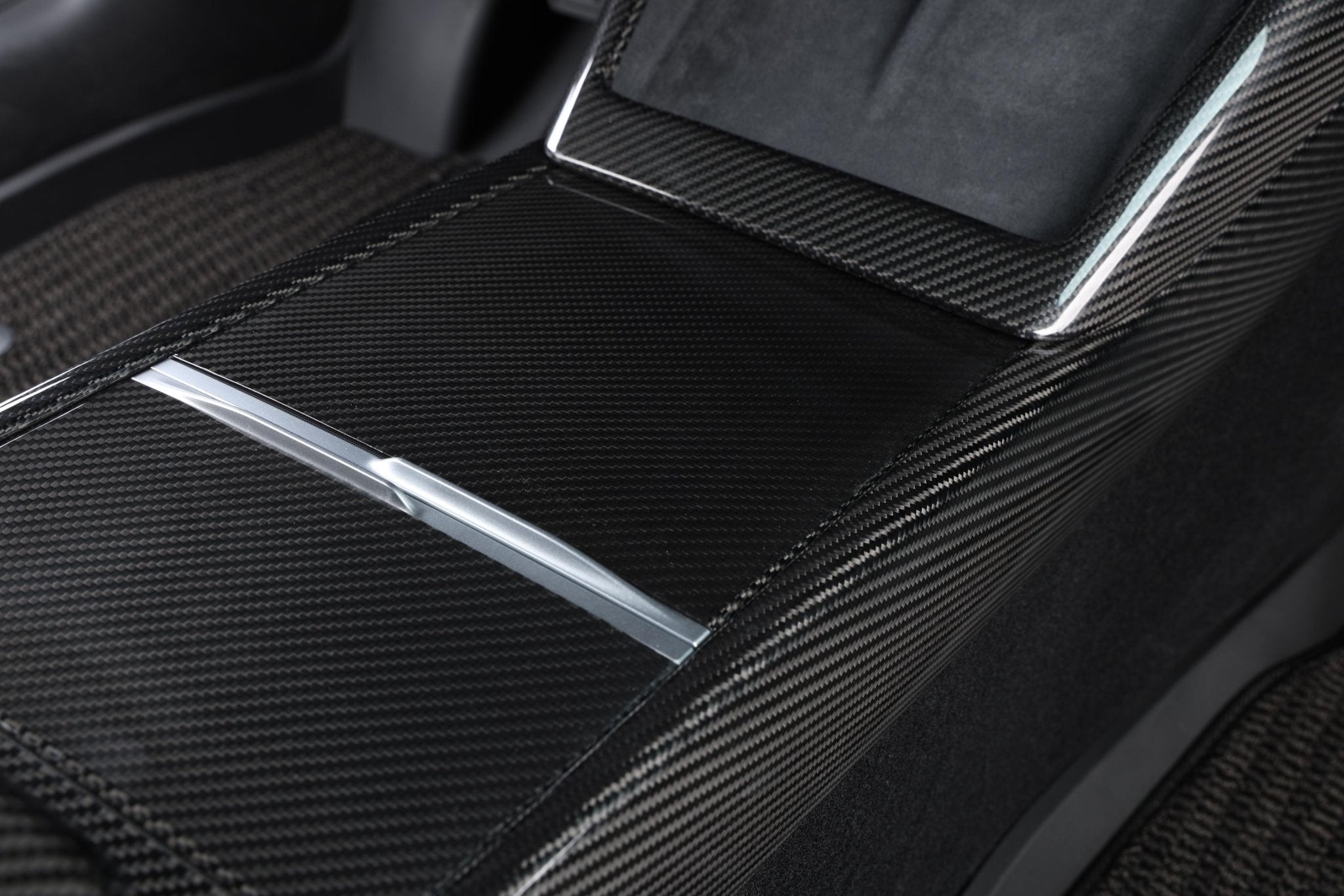 Dry Carbon Fiber 3-Piece Center Console Cover for Tesla Model 3 Highland (Gloss)