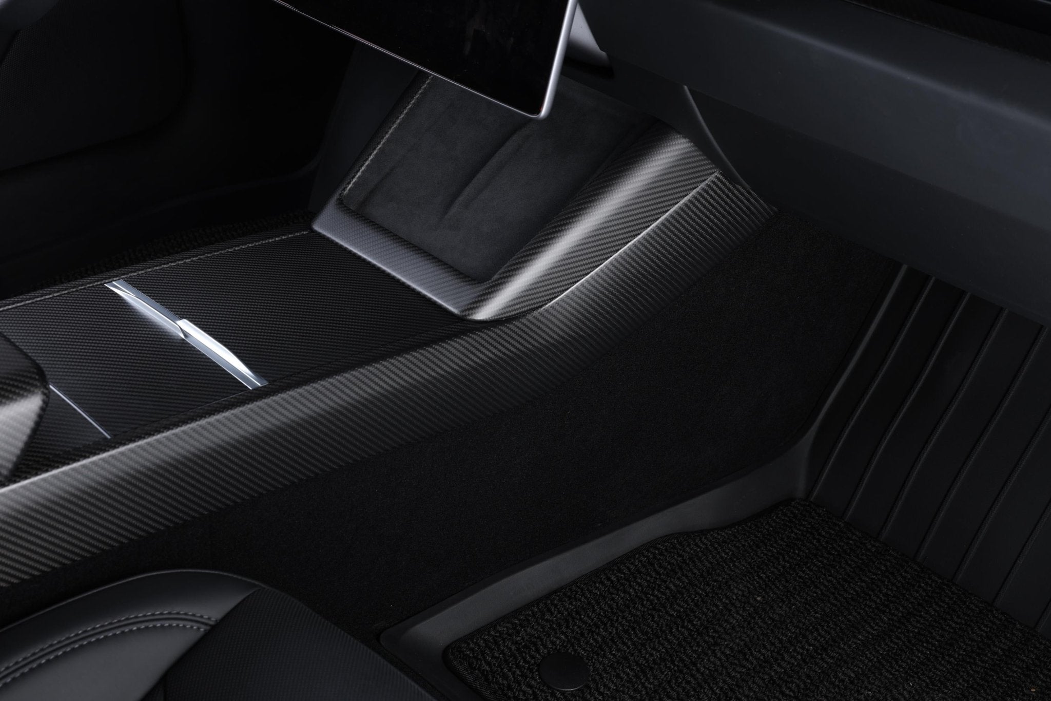 Dry Carbon Fiber 3-Piece Center Console Cover for Tesla Model 3 Highland (Matte)