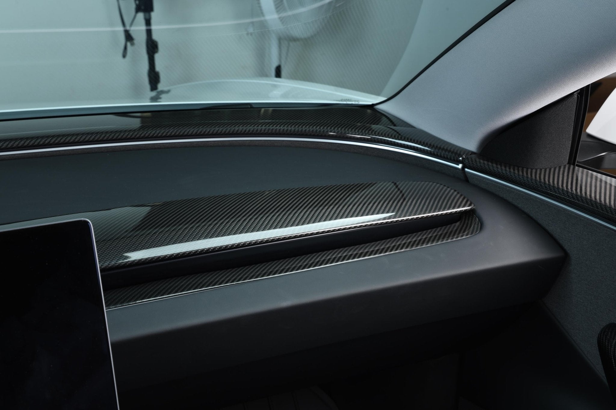 Dry Carbon Fiber Dash Cover Replacement for Tesla Model 3 Highland (Gloss) - Fusion Motorsports USA