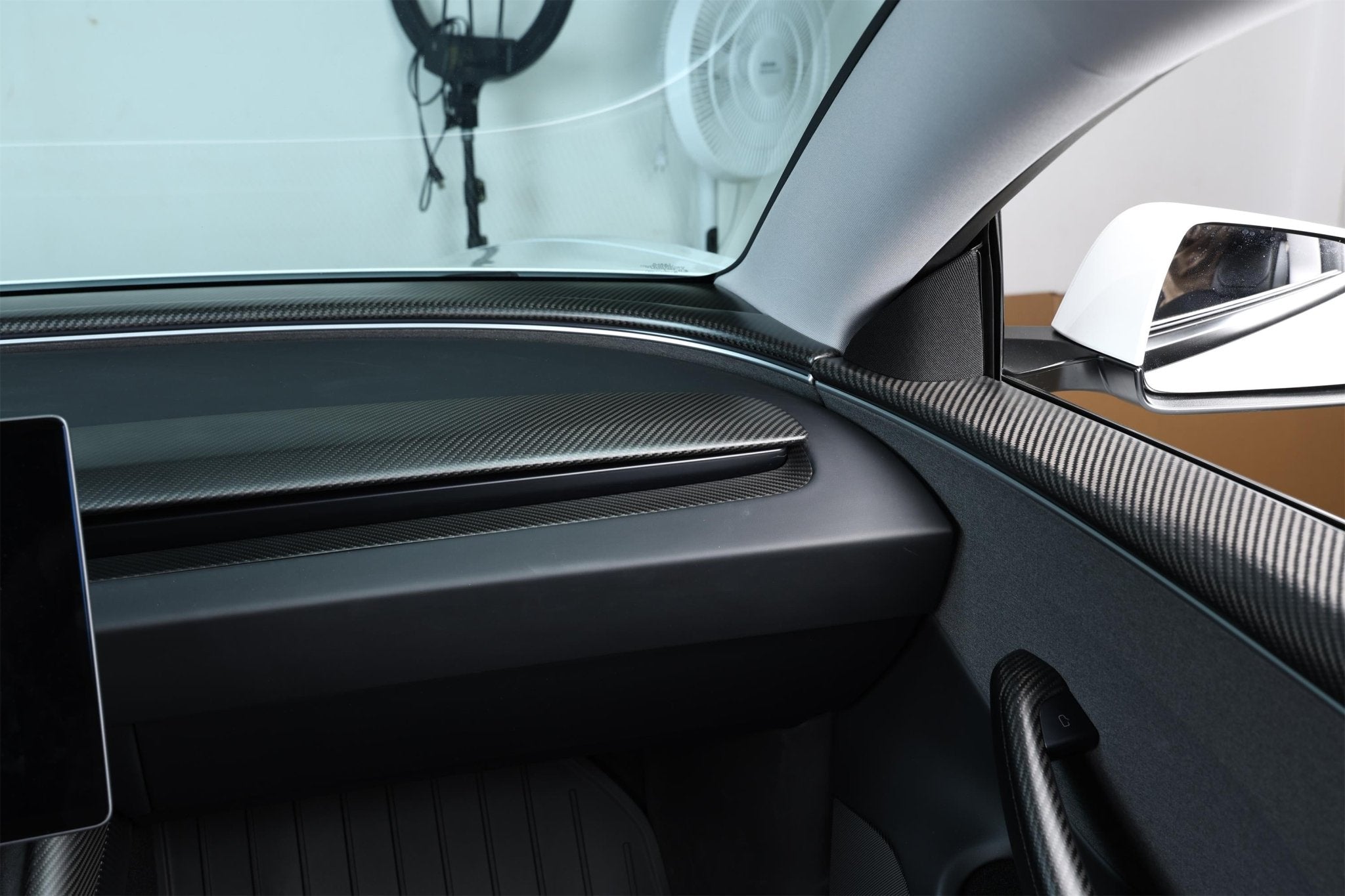 Dry Carbon Fiber Dash Cover Replacement for Tesla Model 3 Highland (Matte) - Fusion Motorsports USA