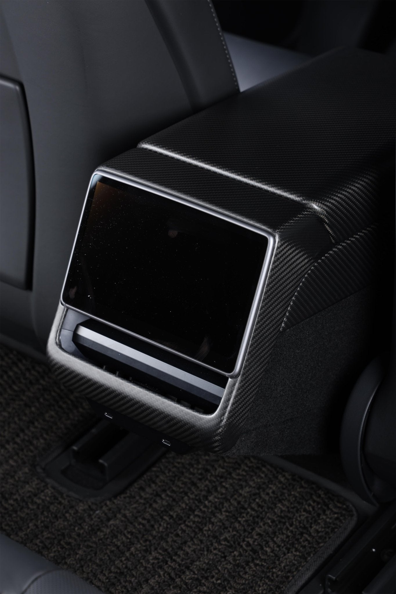 Dry Carbon Fiber Rear Display Frame for Tesla Model 3 Highland (Matte) - Fusion Motorsports USA